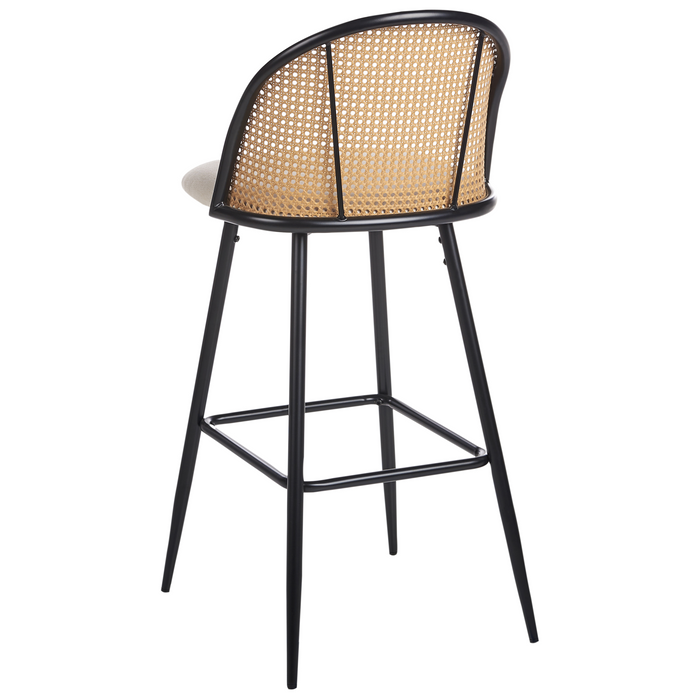 Beliani - CORNELL - Barkruk set van 2 - Zwart|Crème - IJzer