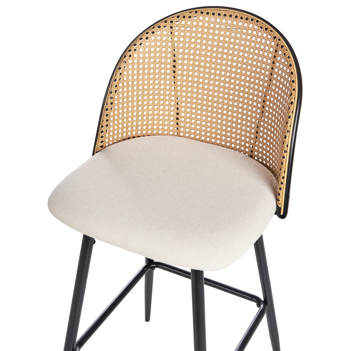 Beliani - CORNELL - Barkruk set van 2 - Zwart|Crème - IJzer