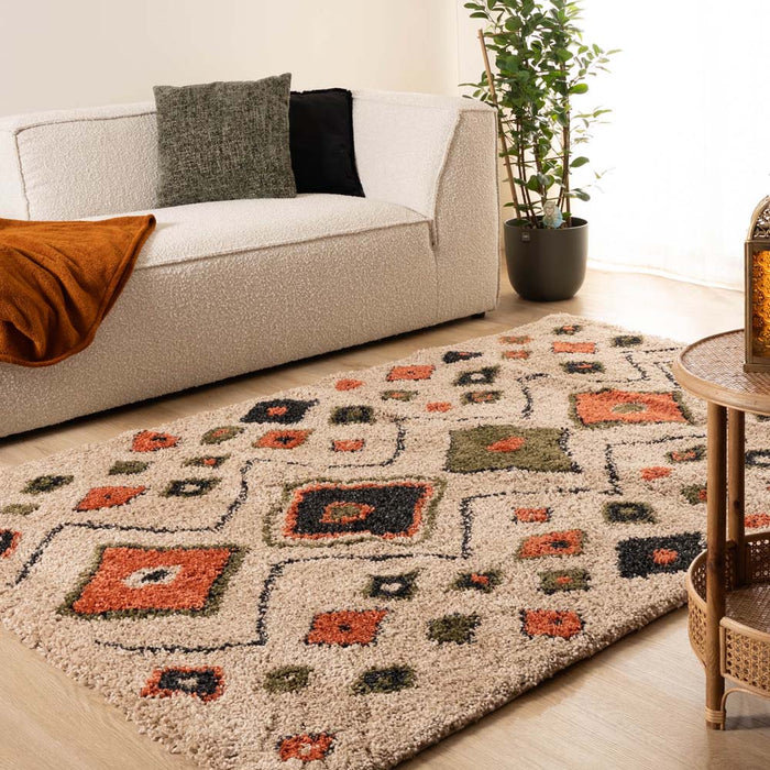 Boho&me Hoogpolig vloerkleed bohemian Artisan - beige|multi - 240x340