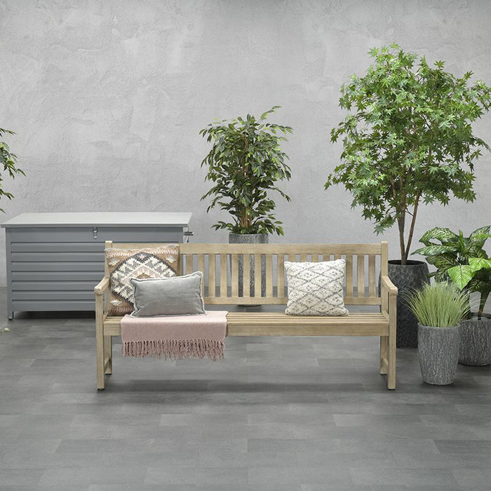 Vondel parkbench - eucalyptushout met white wash - L190 cm