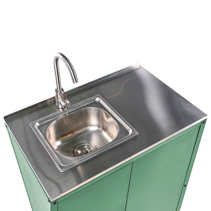 Beliani - VILAMA - Buitenkeukenkast met spoelbak - Groen - Staal