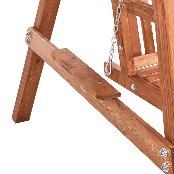 Beliani - FICARELLA - Schommelbank - Bruin - Larikshout