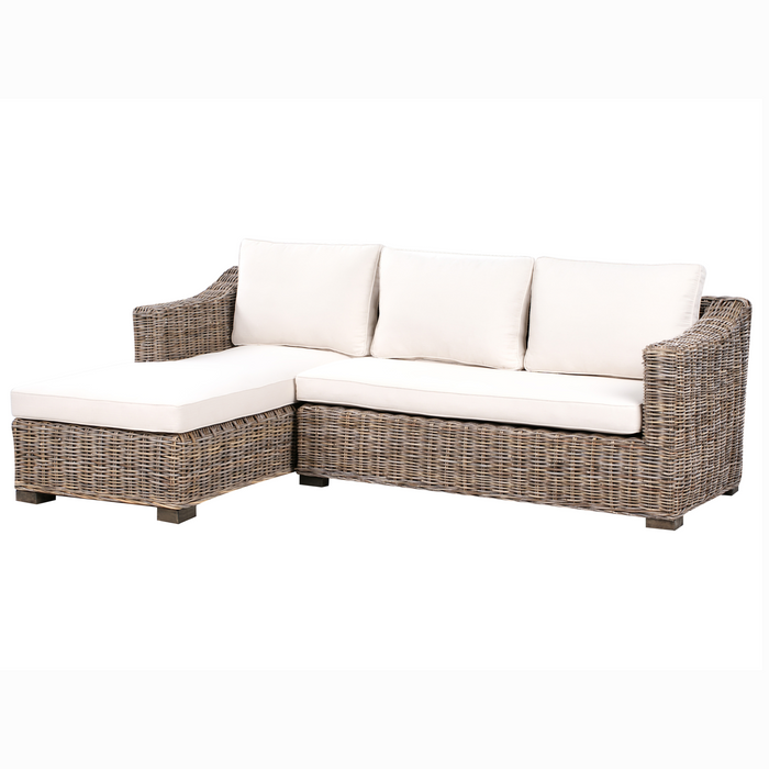 Beliani - VALLETRI - Loungebank 3-zits - Grijs - Rotan