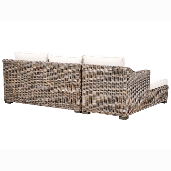 Beliani - VALLETRI - Loungebank 3-zits - Grijs - Rotan