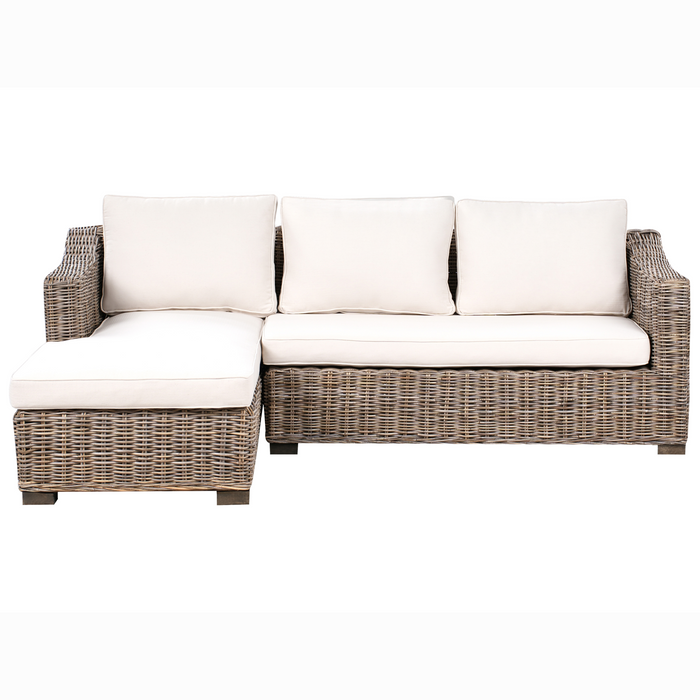 Beliani - VALLETRI - Loungebank 3-zits - Grijs - Rotan