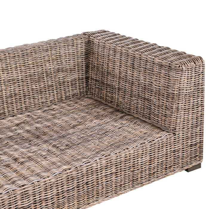 Beliani - VALLETRI - Loungebank 3-zits - Grijs - Rotan