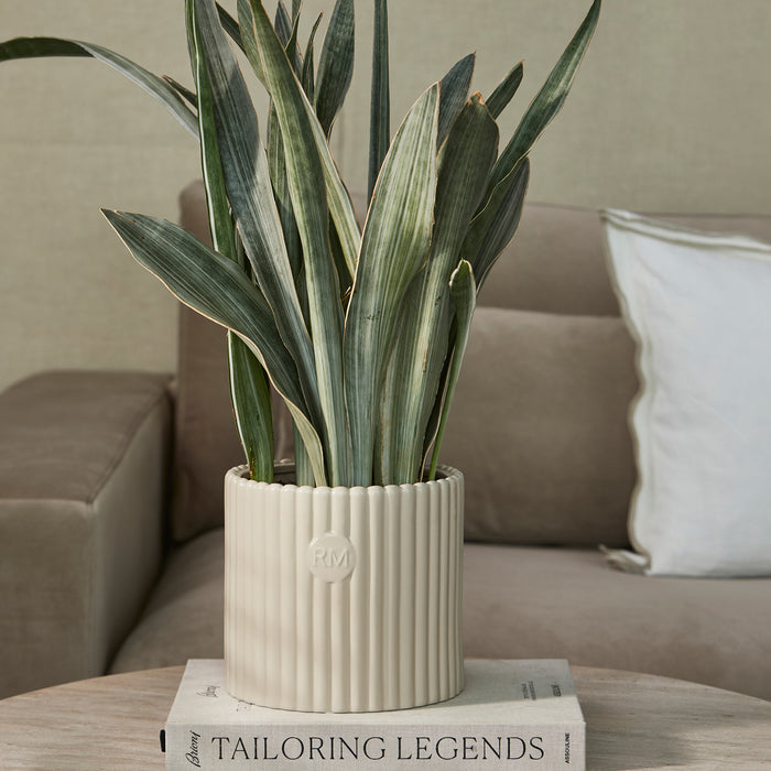 Riviera Maison Bloempot rond Wit - Montaigne Plantpot binnen Keramiek