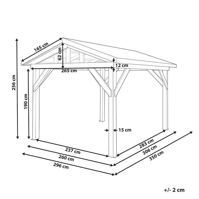 Beliani - SECCHIA - Prieel - Lichthout - Dennenhout