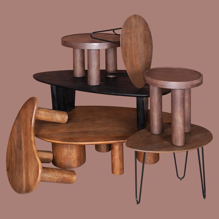 Home67 - Salontafel Tias ø60 cm - Espresso Mangohout