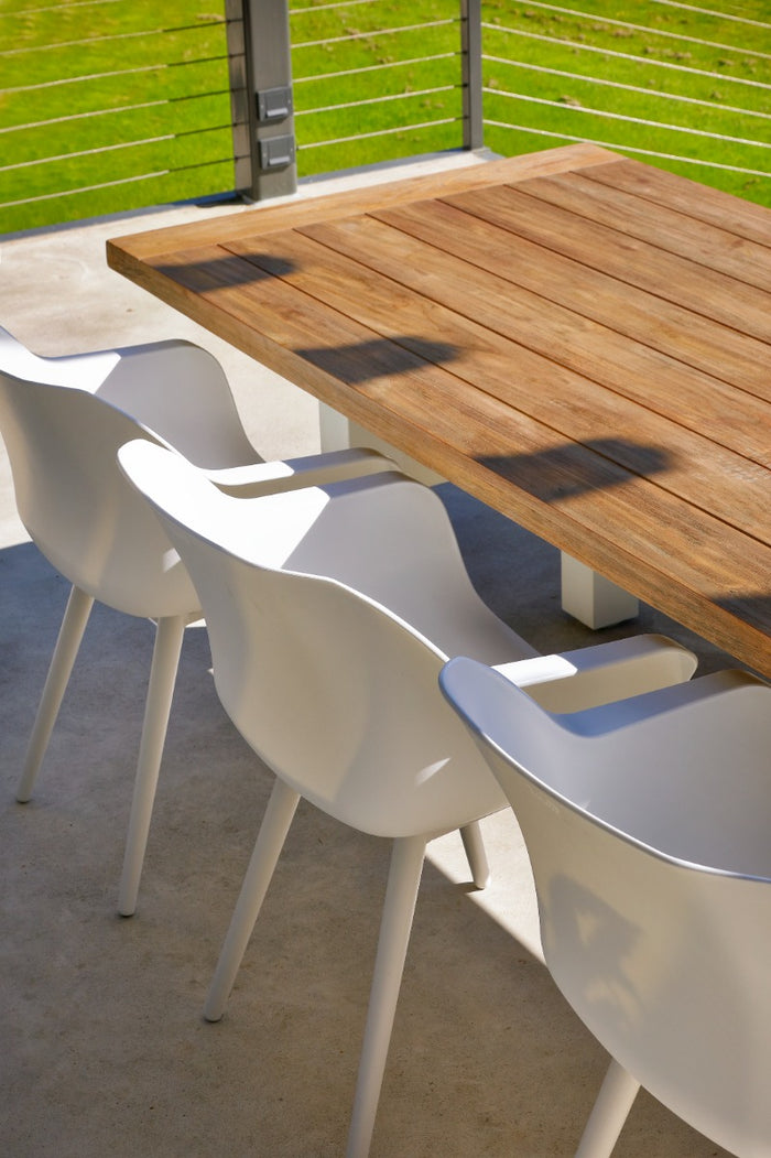 Hartman Heron dining tuintafel 240x100 cm. - Wit|Teak