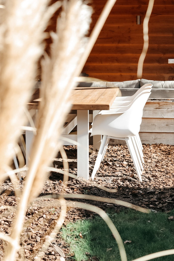 Hartman Heron dining tuintafel 240x100 cm. - Wit|Teak