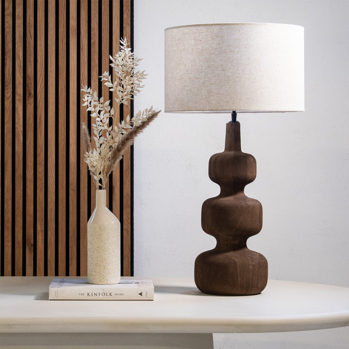 Giga Meubel - Tafellamp Bruin - 40cm - Hout - Tafellamp Andrea