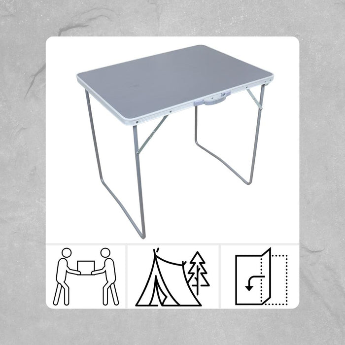 Orange85 Campingtafel Tuintafel inklapbaar Grijs 80x60x69 cm Metaal