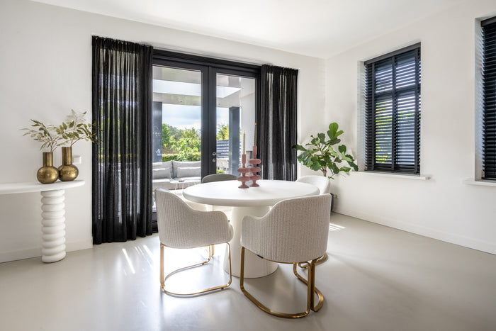 Richmond Interiors Hadley Wit Bouclé Eetkamerstoel