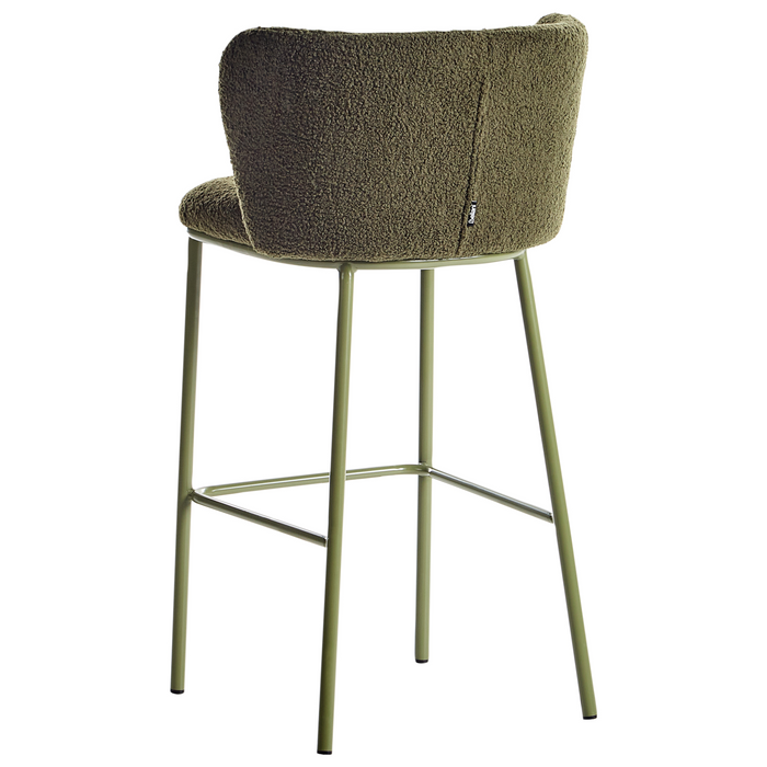 Beliani - MINA II - Barkruk set van 2 - Donkergroen - Bouclé