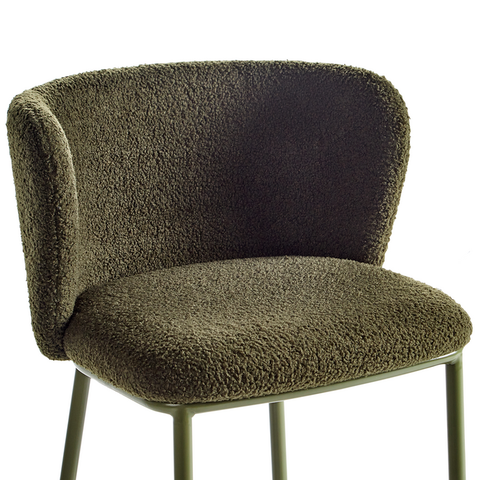 Beliani - MINA II - Barkruk set van 2 - Donkergroen - Bouclé