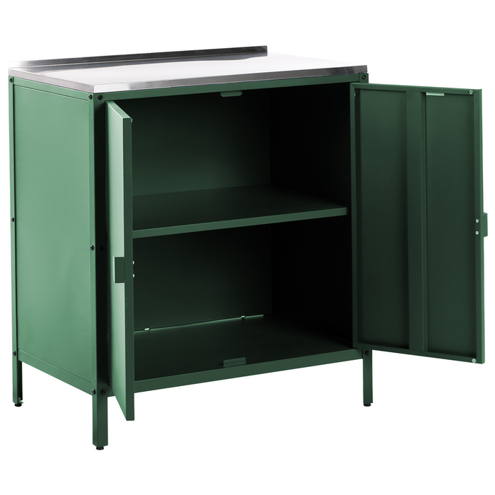 Beliani - VILAMA - Tuin keukenset 2-delig met spoelbak - Groen - RVS