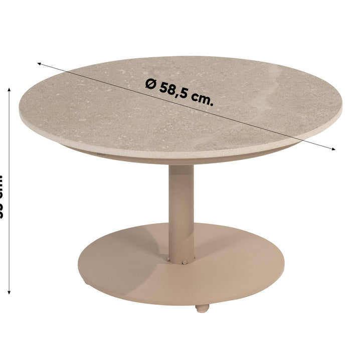 4 Seasons Outdoor Boaz koffietafel - latte|keramiek - Ø60 cm.