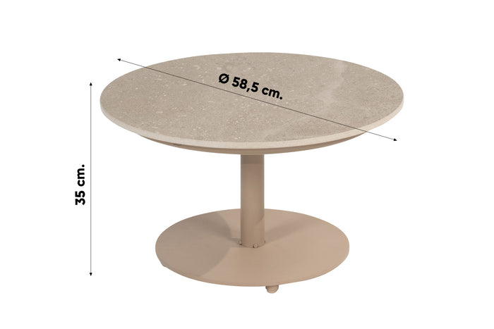 4 Seasons Outdoor Boaz koffietafel - latte|keramiek - Ø60 cm.