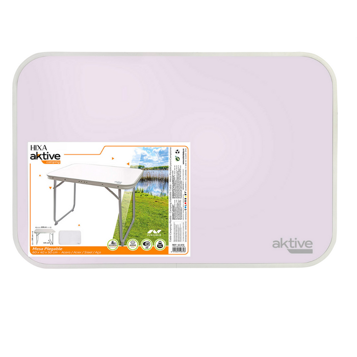 HIXA Aktive Campingtafel Kampeertafel Inklapbaar Handvat Wit 60x40...