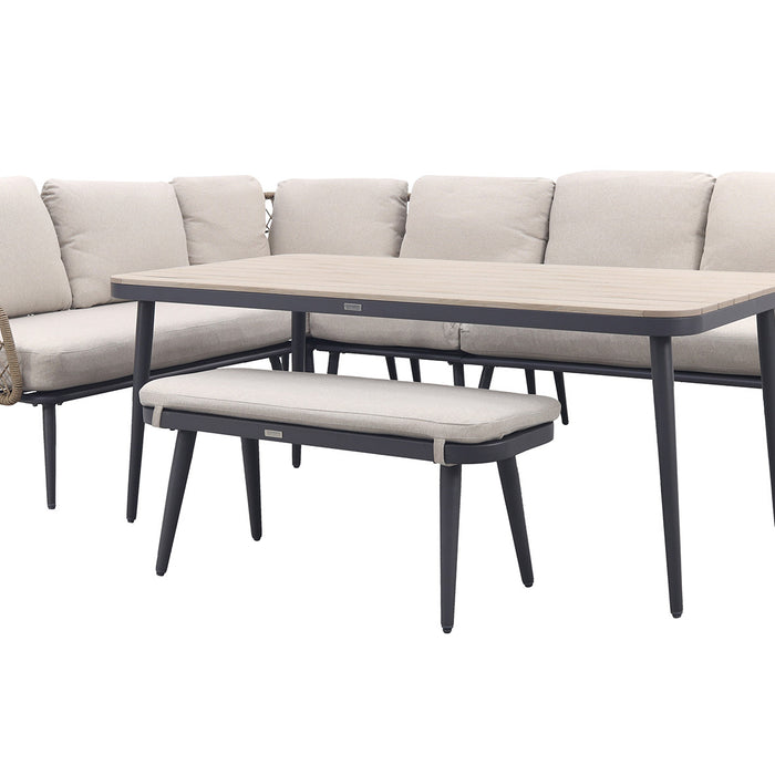 GI Allasio lounge-dining hoekset (6-delig) - Carbon black|Zand