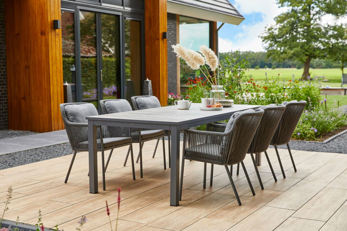 Hartman Comino dining tuintafel 223x105 cm. - Keramiek|Grijs