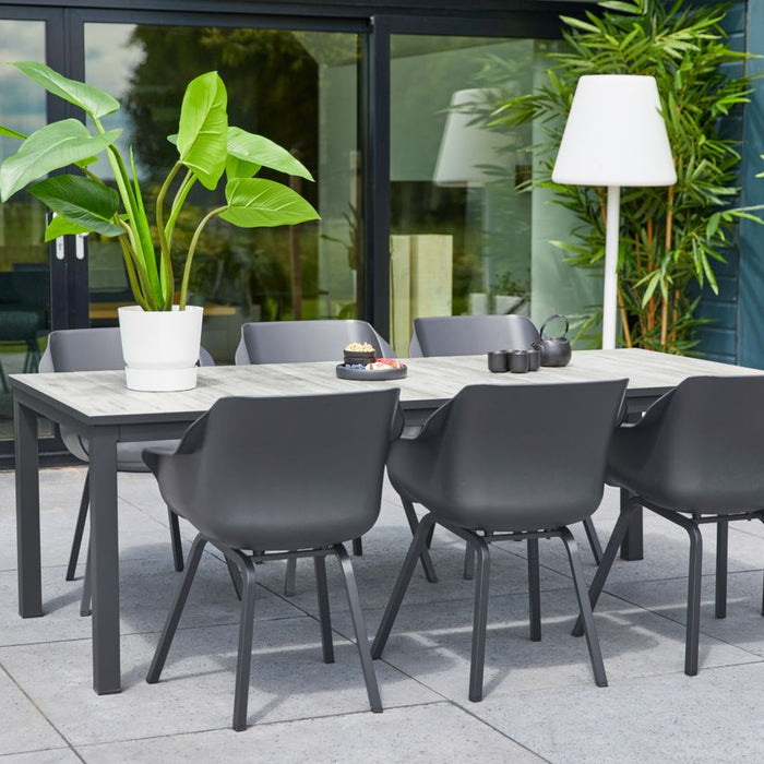 Hartman Comino dining tuintafel 223x105 cm. - Keramiek|Grijs
