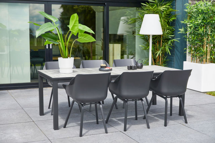 Hartman Comino dining tuintafel 223x105 cm. - Keramiek|Grijs