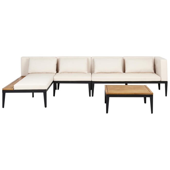Beliani-BRACCIANO-Loungeset 4-zits-Lichtbeige-Gecertificeerd acaciahout