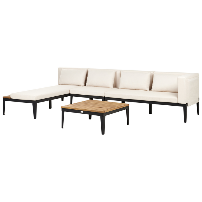Beliani-BRACCIANO-Loungeset 4-zits-Lichtbeige-Gecertificeerd acaciahout