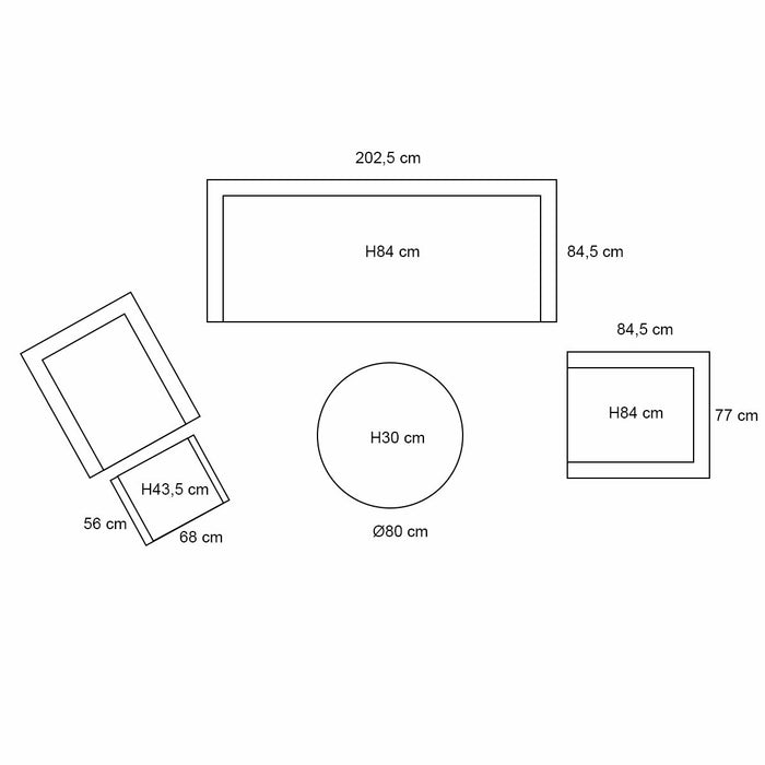 4 Seasons Outdoor Puccini loungeset 5-delig - latte