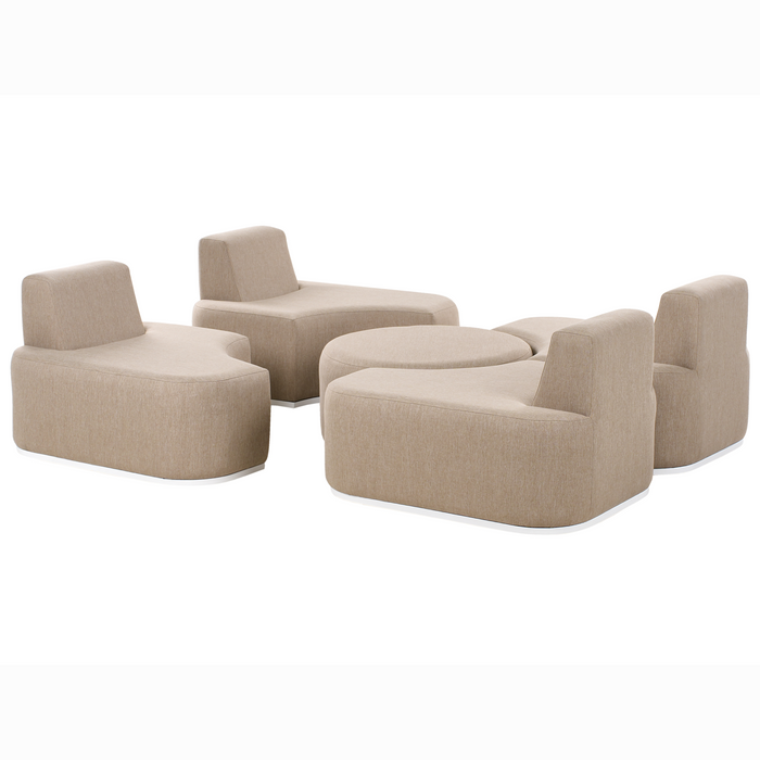 Beliani - FABRO - Loungeset voor 4 - Beige - Polyester