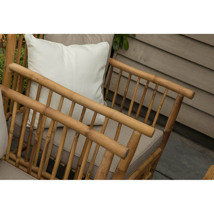 WOOOD Bamboe bistro loungeset 3-delig - dobby bijzettafel