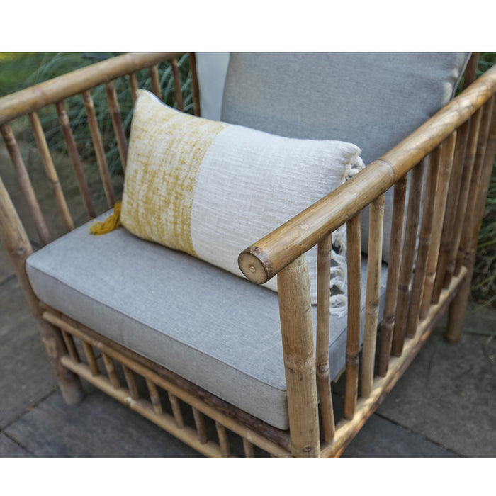 WOOOD Bamboe bistro loungeset 3-delig - dobby bijzettafel