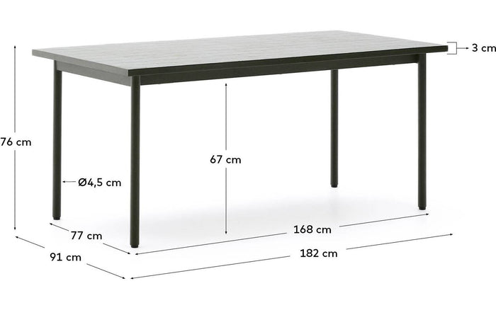 Tuintafel Maurina, 182 x 91 cm
