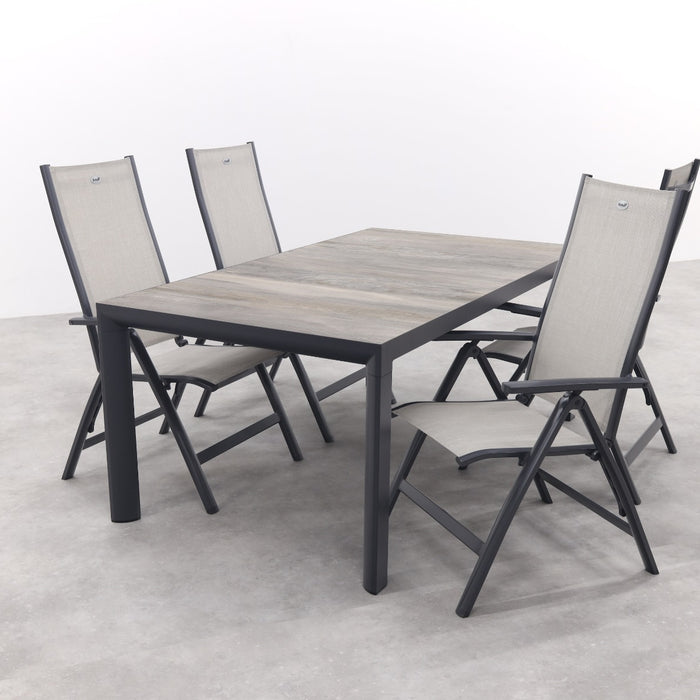 Hartman Monza|Kings verstelbare tuinset antraciet - 180x100 cm. - 5-delig