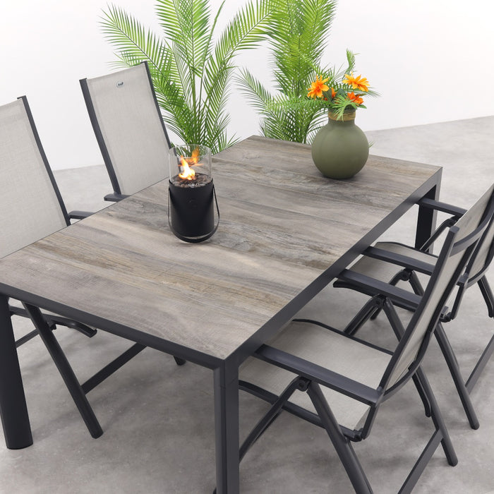 Hartman Monza|Kings verstelbare tuinset antraciet - 180x100 cm. - 5-delig