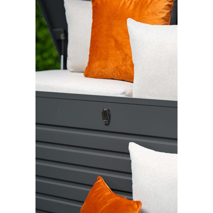 Cambridge kussenbox - aluminium - 141x73 cm - carbon black