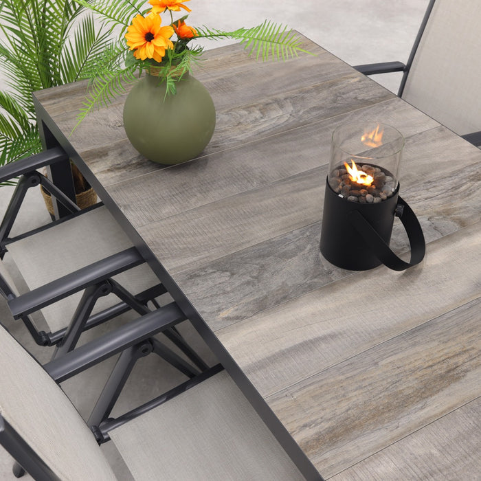 Hartman Monza|Kings verstelbare tuinset antraciet - 180x100 cm. - 5-delig