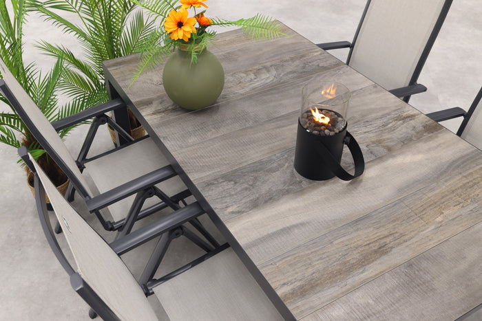 Hartman Monza|Kings verstelbare tuinset antraciet - 180x100 cm. - 5-delig