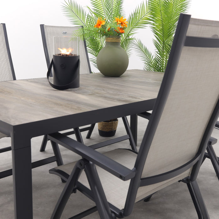 Hartman Monza|Kings verstelbare tuinset antraciet - 180x100 cm. - 5-delig