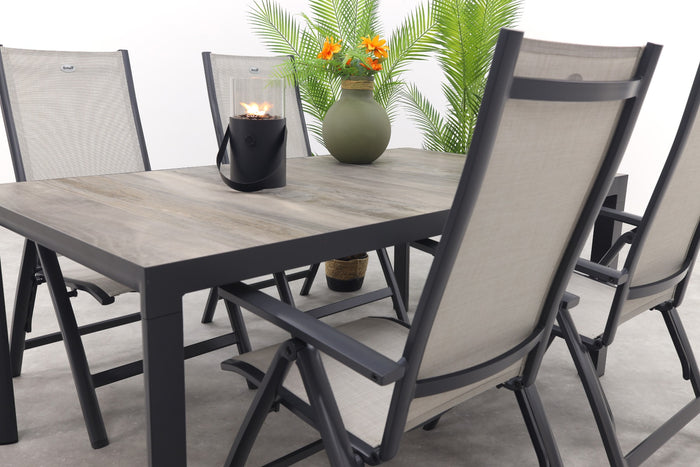 Hartman Monza|Kings verstelbare tuinset antraciet - 180x100 cm. - 5-delig