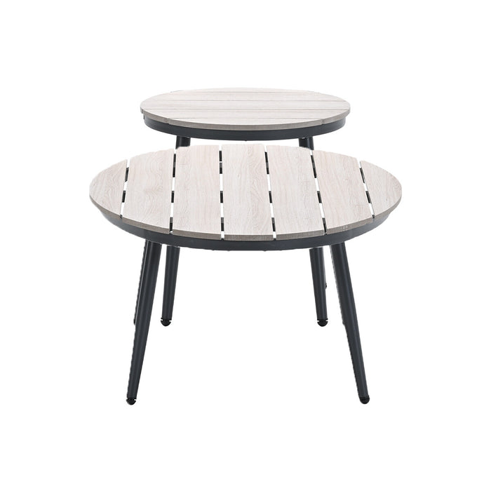 Garden Impressions Lucas bijzettafels donker grijs - Ø50 & 120x75 cm