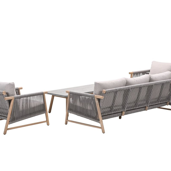 Meteor loungeset - 4-dlg. acaciahout met white wash - sand