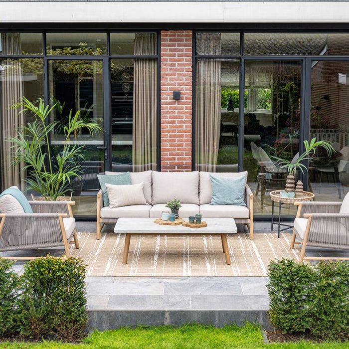 Meteor loungeset - 4-dlg. acaciahout met white wash - sand