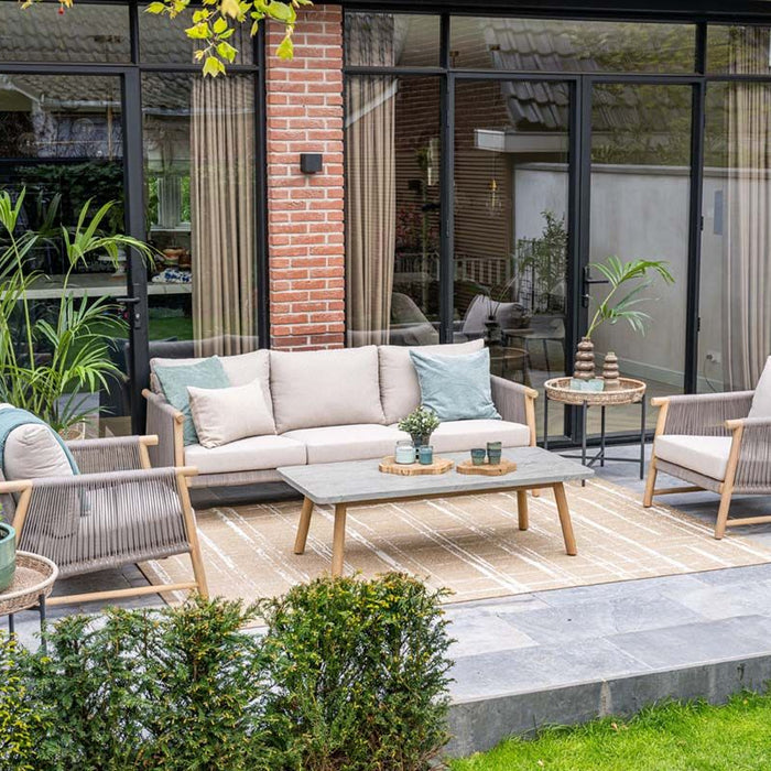 Meteor loungeset - 4-dlg. acaciahout met white wash - sand