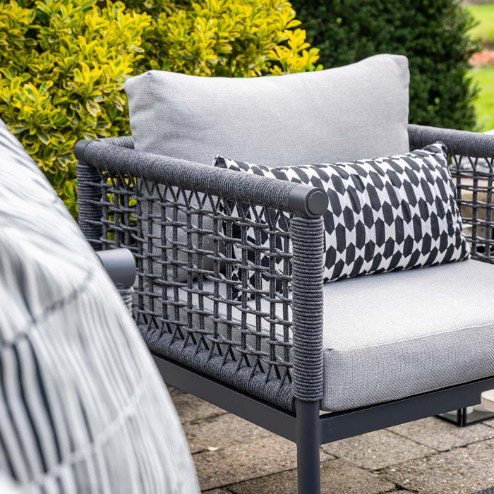 Teramon loungeset - 3-dlg. - c. black - rope dark grey - valley sand