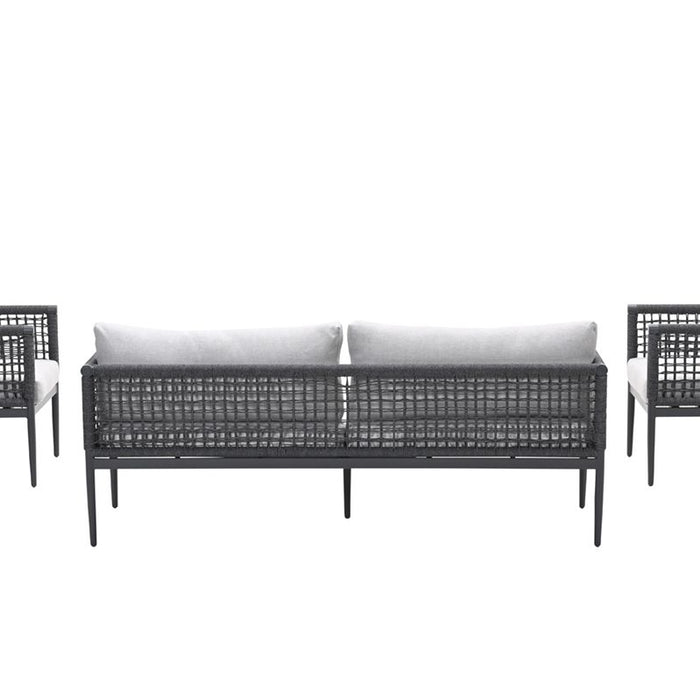 Teramon loungeset - 3-dlg. - c. black - rope dark grey - valley sand