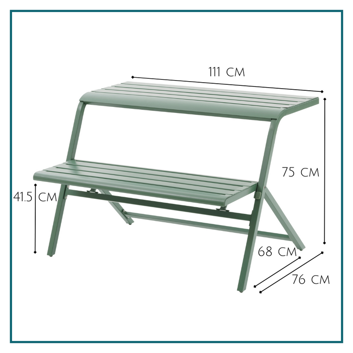 HESPERIDE HIXA Balkontafel Tuintafel Balkonbank halve Picknicktafel...