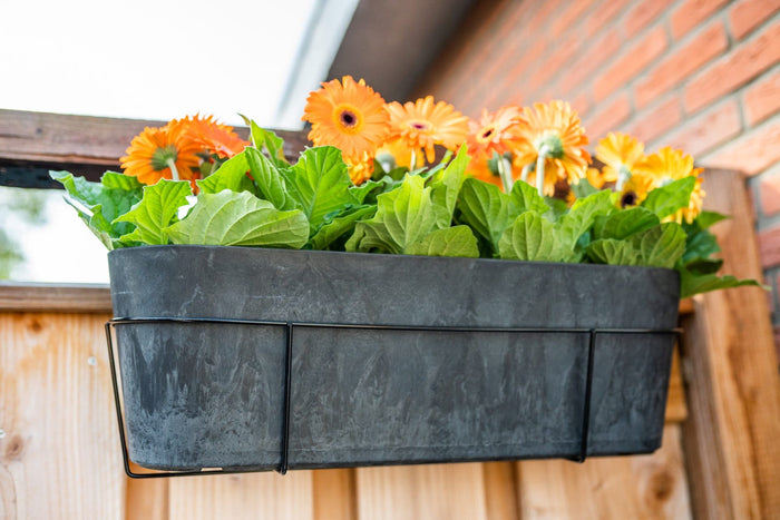 Artstone Balkonbak Claire - 55x16x17 - Zwart